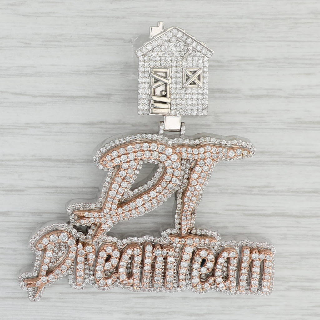 Light Gray 2.80ctw Diamond DT Dream Team House Pendant 10k Gold Statement Home Renovation