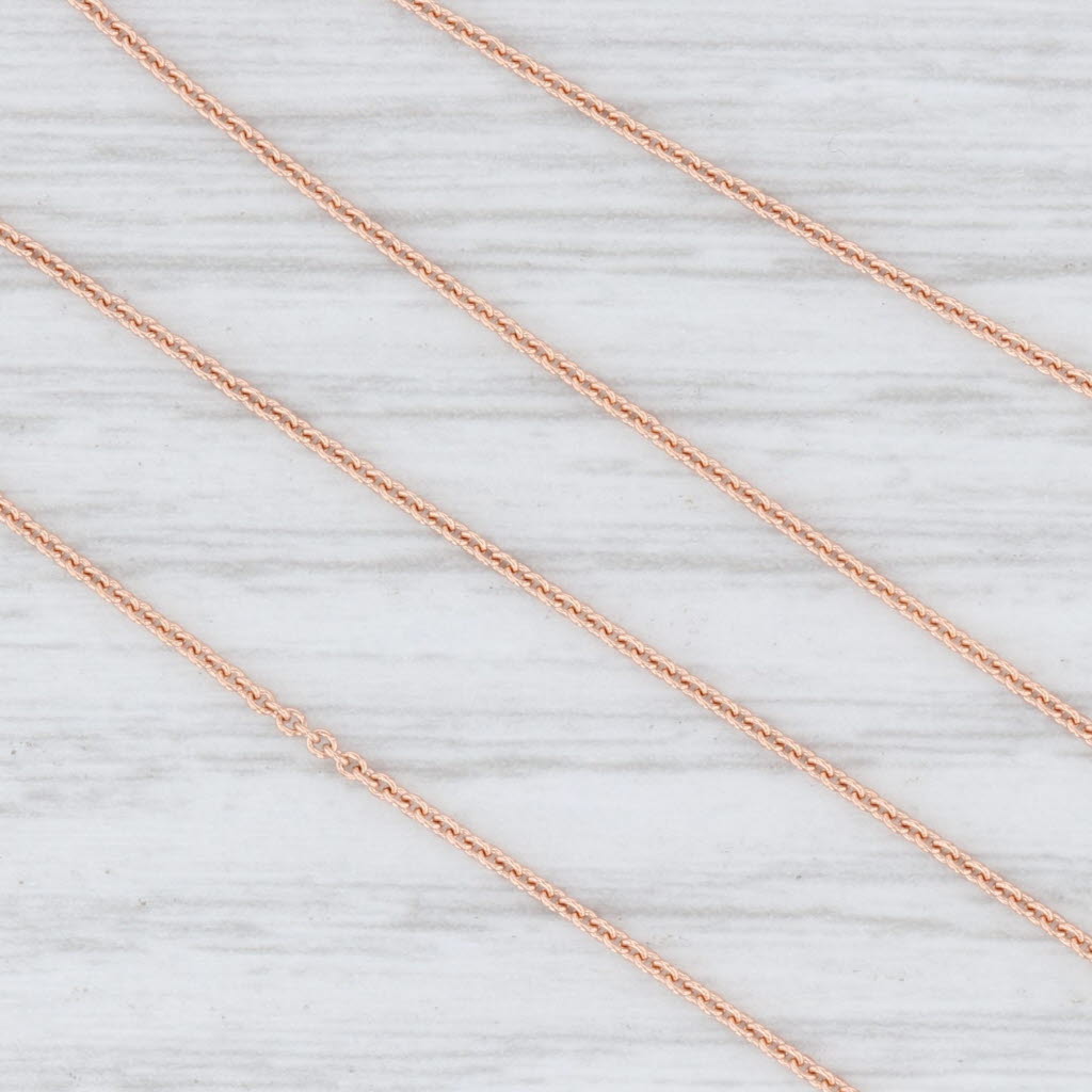 Light Gray New Round Cable Chain Necklace 14k Rose Gold 1mm Lobster Clasp 16-18" Adjustable