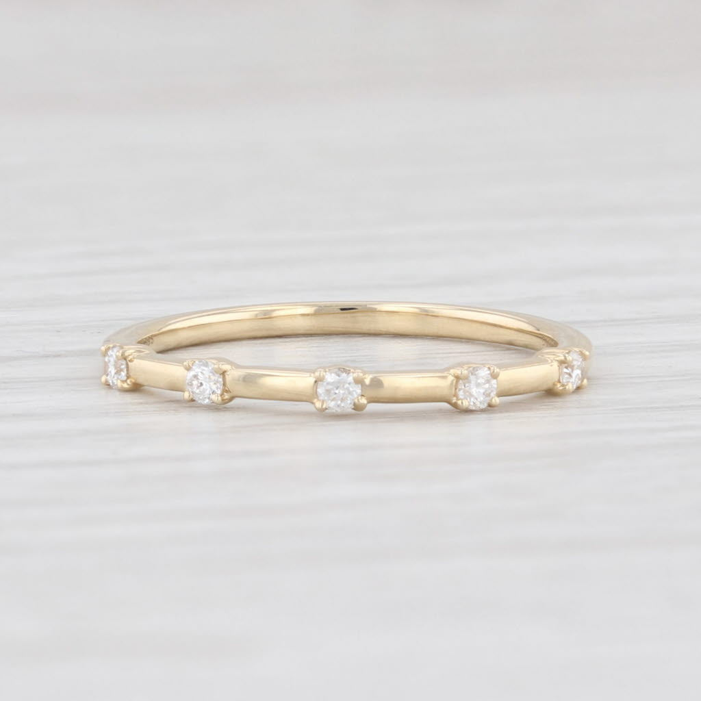 Light Gray New Diamond Band 14k Yellow Gold Size 6.5 Wedding Stackable Ring