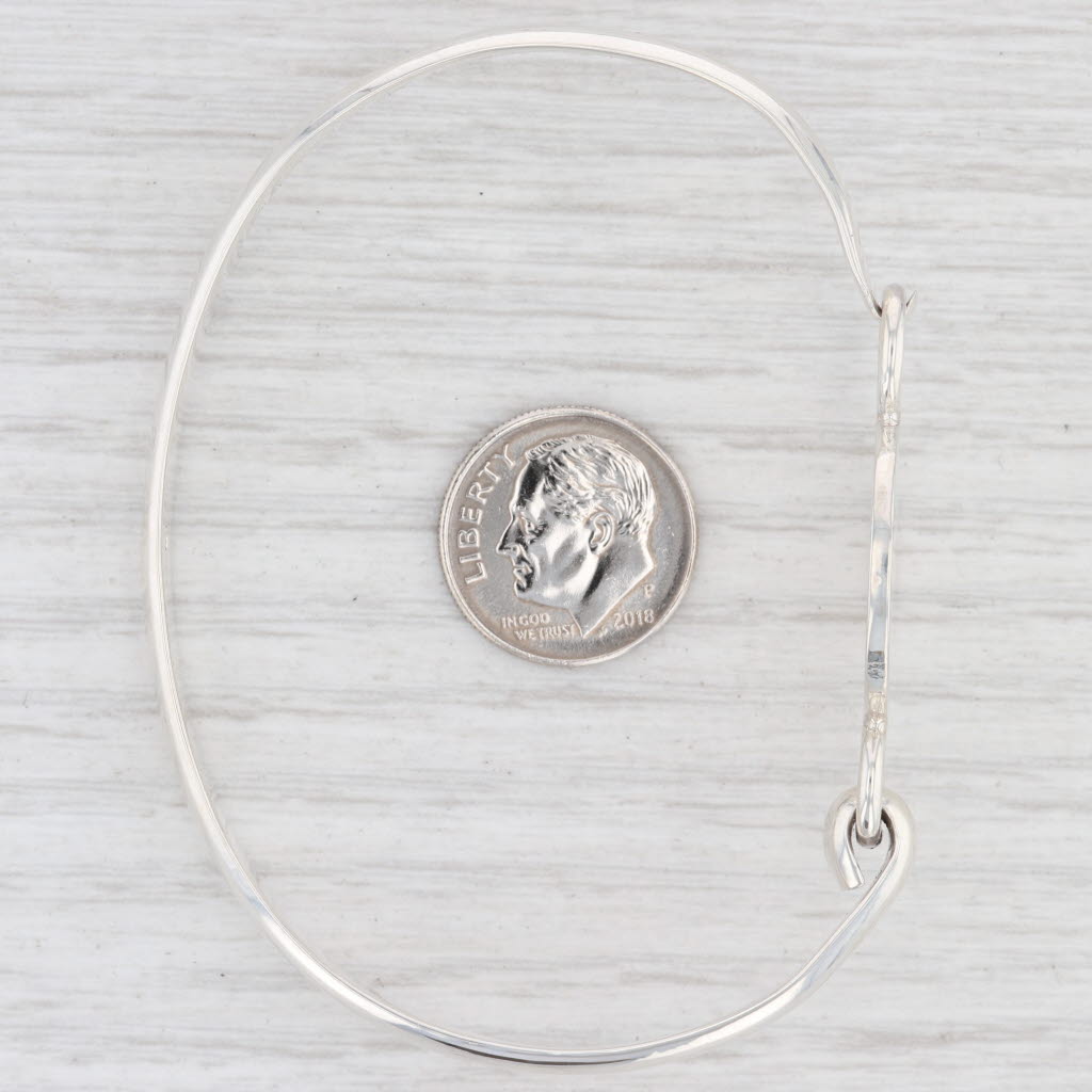 Light Gray New Engravable Bangle Bracelet Sterling Silver 7.5" 925 Statement