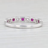 Light Gray New 0.52ctw Diamond & Ruby Ring 14k White Gold Size 6.5 Stackable