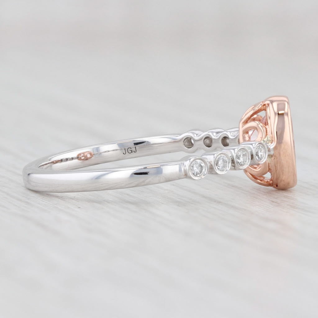 Light Gray New 0.80ctw Morganite Diamond Ring 14k Rose White Gold Size 6.75 Oval Engagement