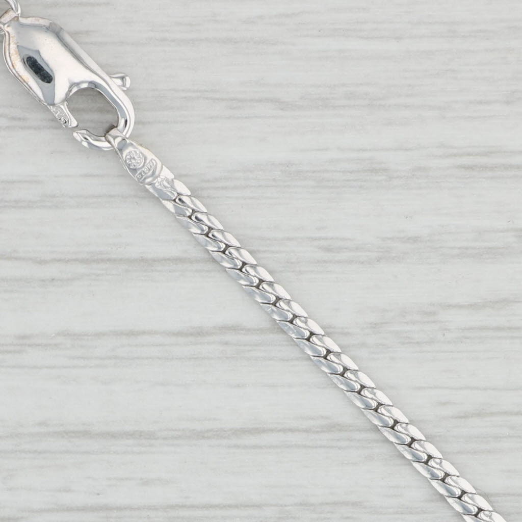 Light Gray 0.90ctw Diamond V Necklace 14k White Gold 18" Herringbone Chain