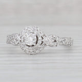 Gray 0.25ctw Round Diamond Halo Engagement Ring 14k White Gold Size 7.5