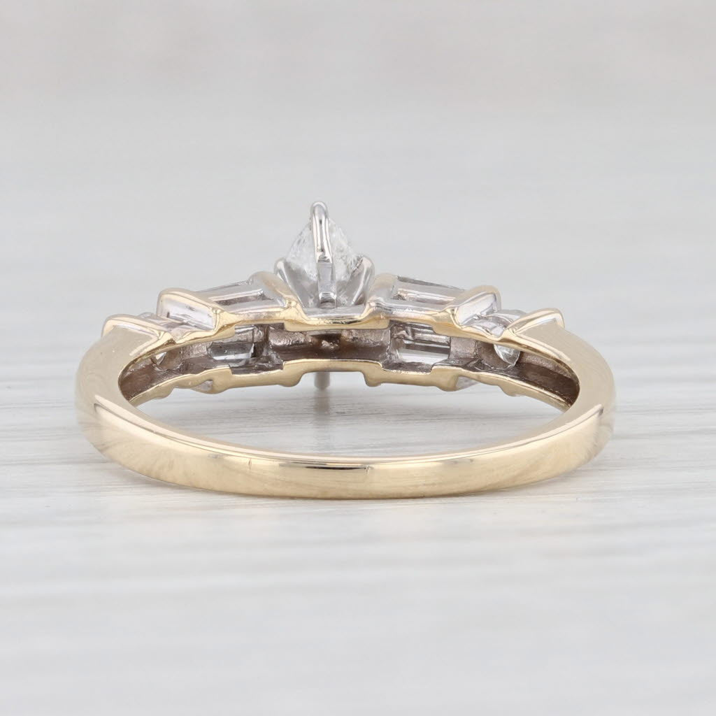 Light Gray 0.57ctw Marquise Diamond Engagement Ring 14k Yellow Gold Size 7.25