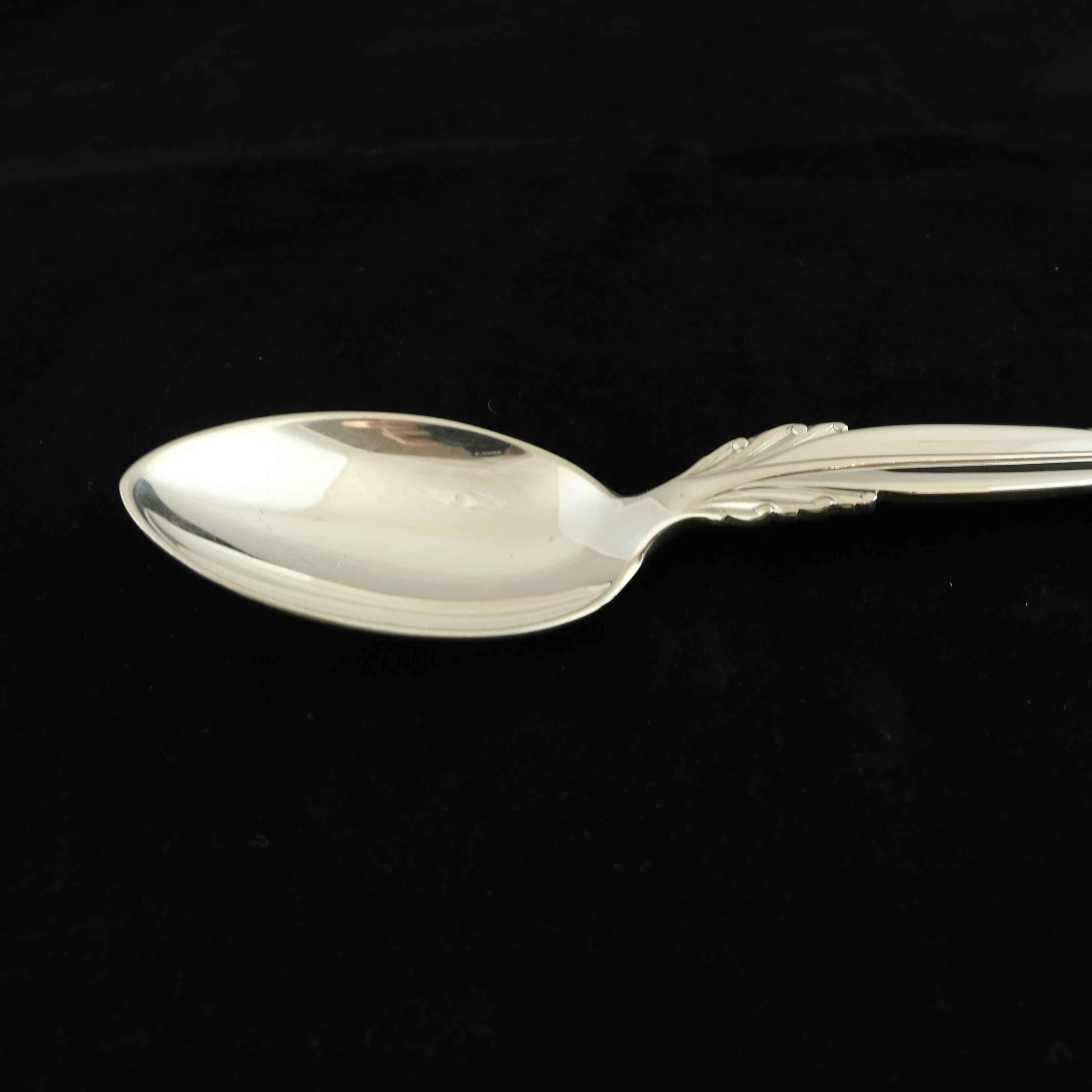 Black Frigast Denmark Queen Christina Teaspoons Sterling Silver 6" Denmark Set 3 Mono