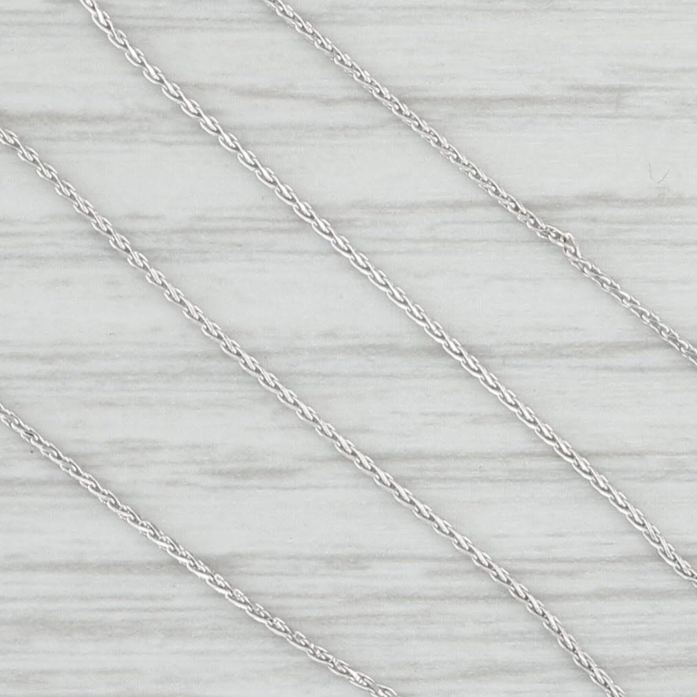 Light Gray 29.5" Wheat Chain Necklace 14k White Gold 0.8mm Lobster Clasp