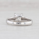 Light Gray 0.92ct Moissanite Engagement Ring 14k White Gold Size 4.5 Princess Solitaire