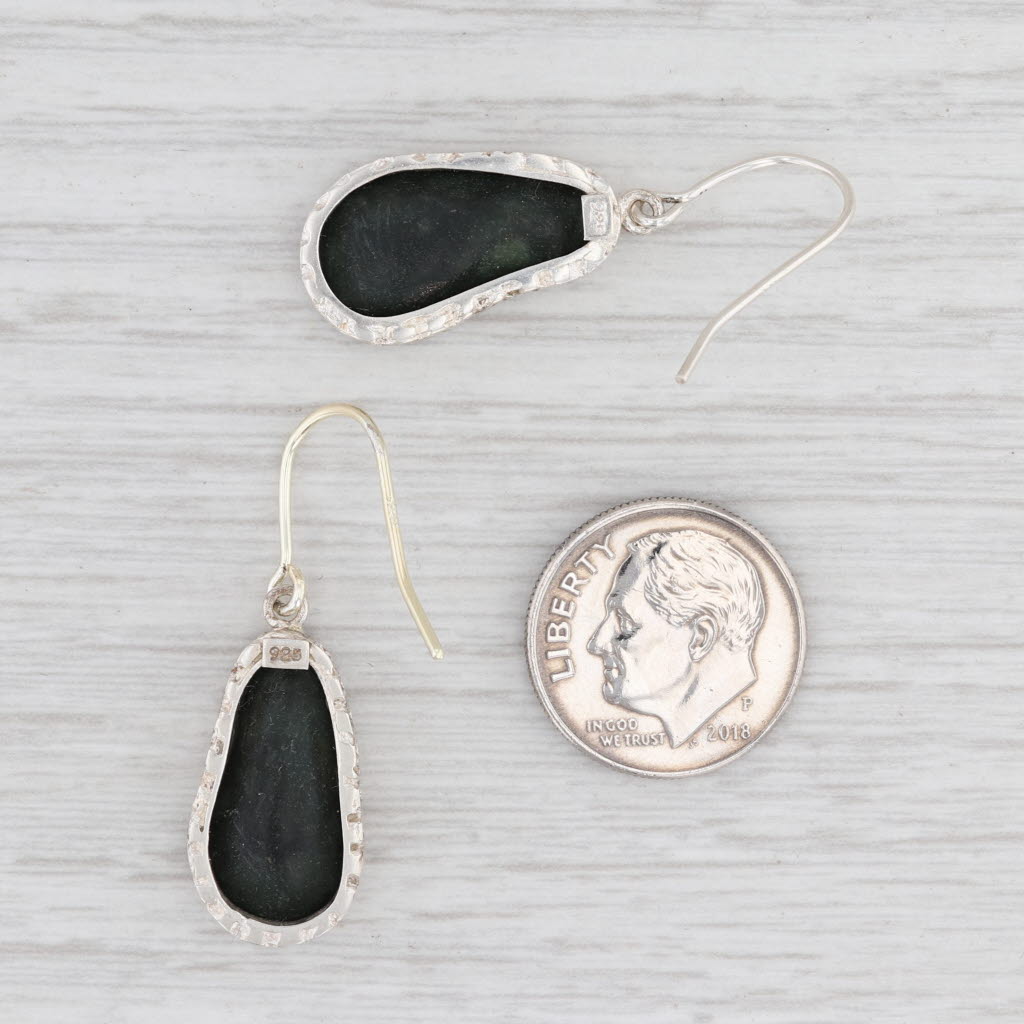 Light Gray New Nina Nguyen Druzy Quartz Geode Drop Earrings Sterling Silver Hook Posts