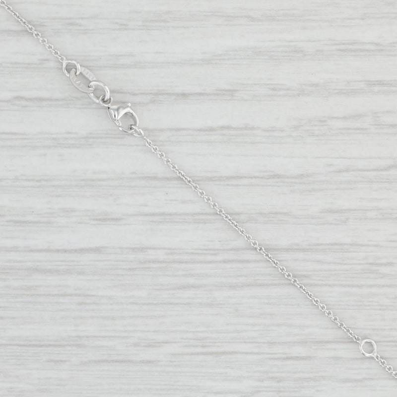 Light Gray New Round Cable Chain Necklace 14k White Gold 18-20" 1mm Adjustable