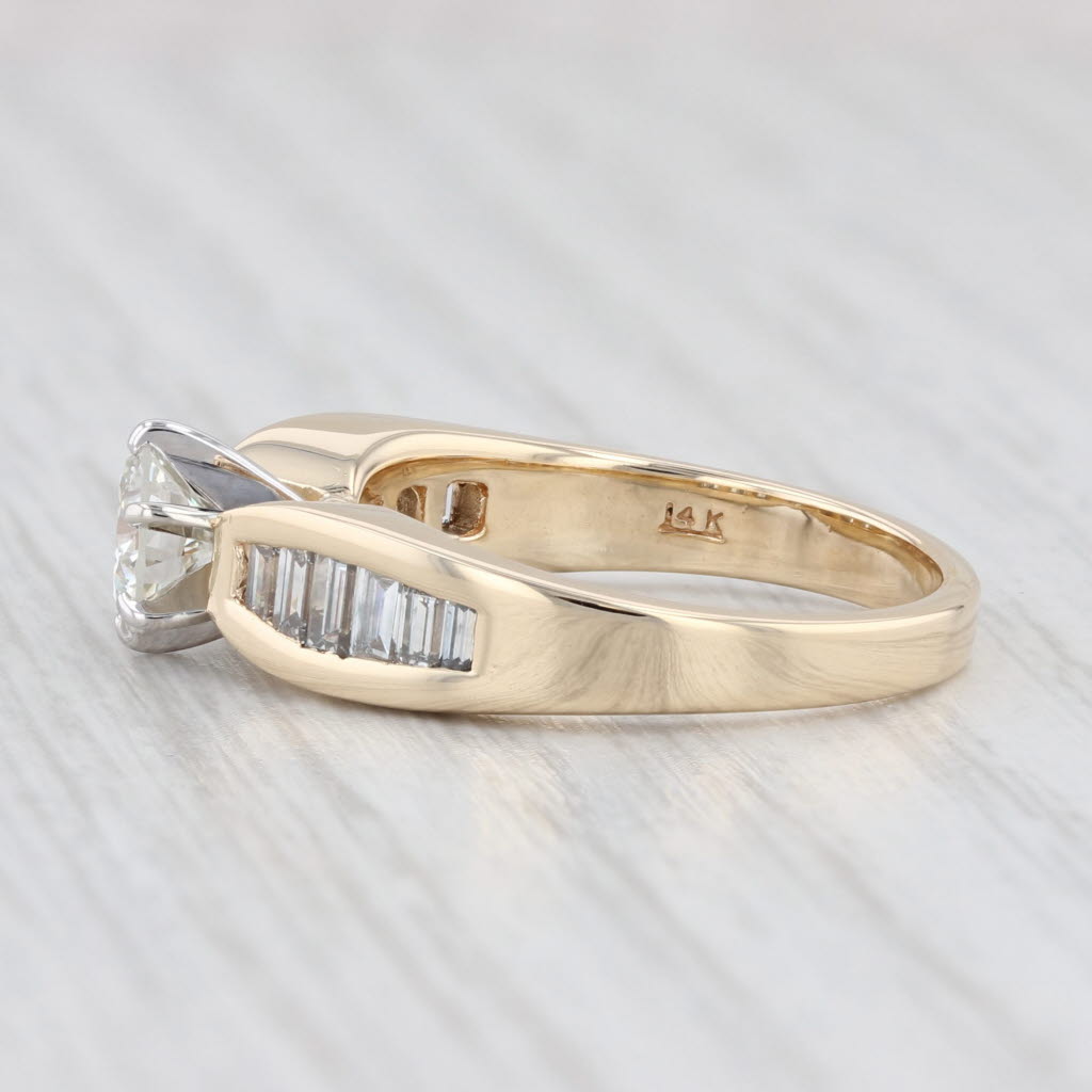 Light Gray 1.09ctw Round Diamond Engagement Ring 14k Yellow Gold Size 6.5