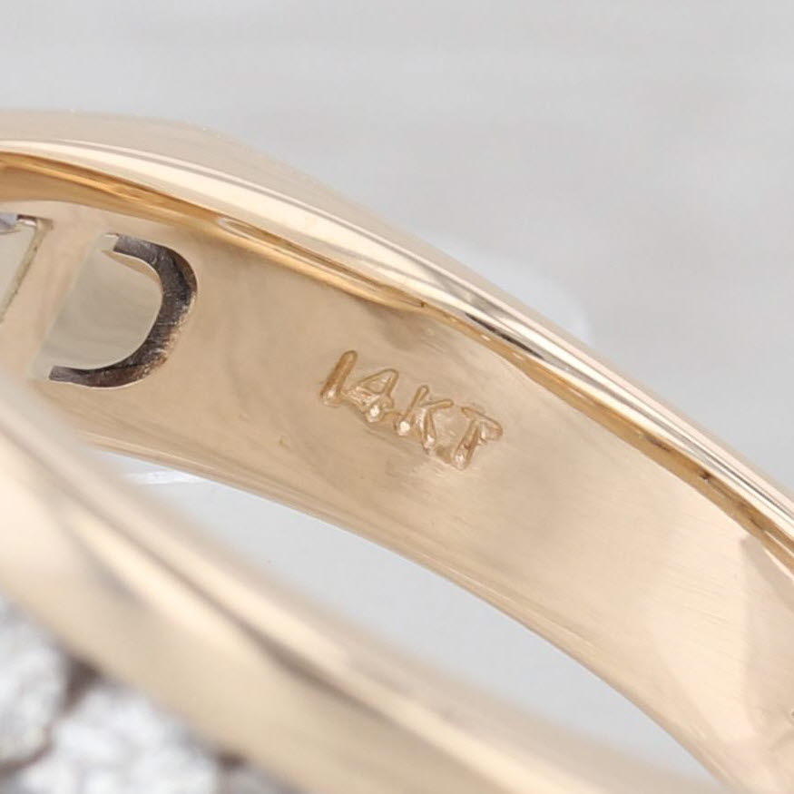 Light Gray 1ctw Diamond Men's Ring 14k Yellow White Gold Euro Shank Size 10.25 Wedding Band