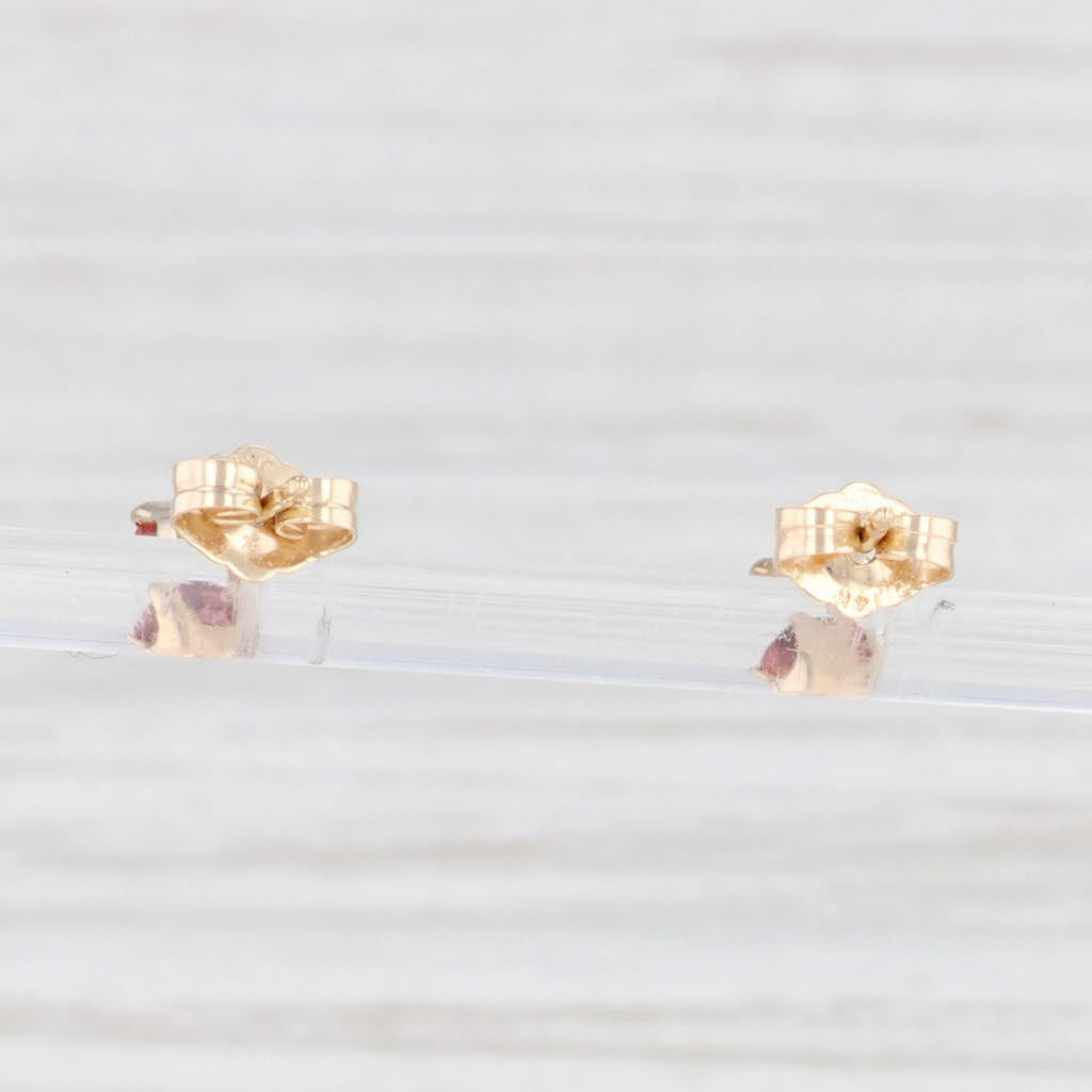 Light Gray 0.68ctw Garnet Solitaire Stud Earrings 14k Yellow Gold January Birthstone