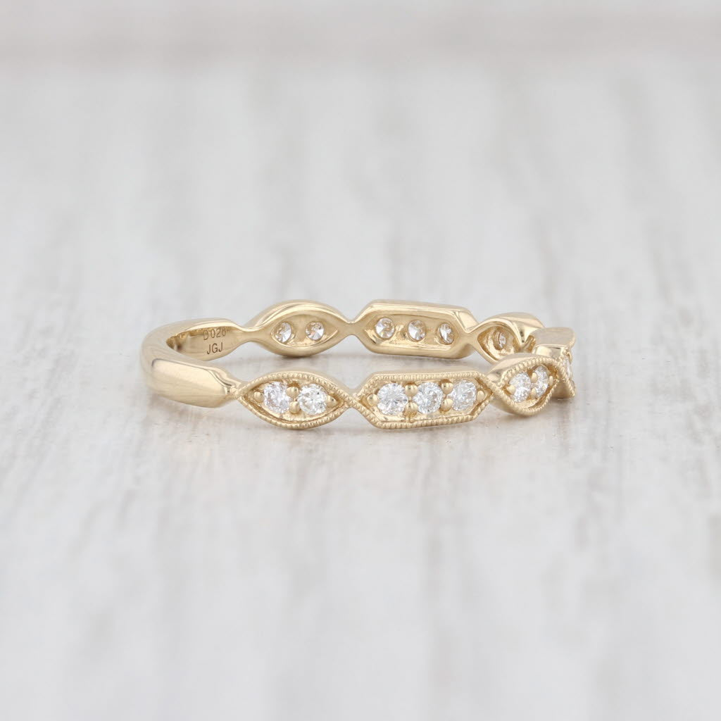 Light Gray New 0.20ctw Diamond Ring 14k Yellow Gold Size 6.5 Band Wedding Stackable