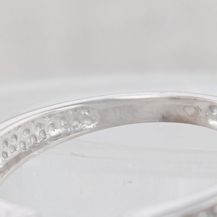 Light Gray 0.27ctw Marquise Diamond Cluster Engagement Ring 10k White Gold Size 7