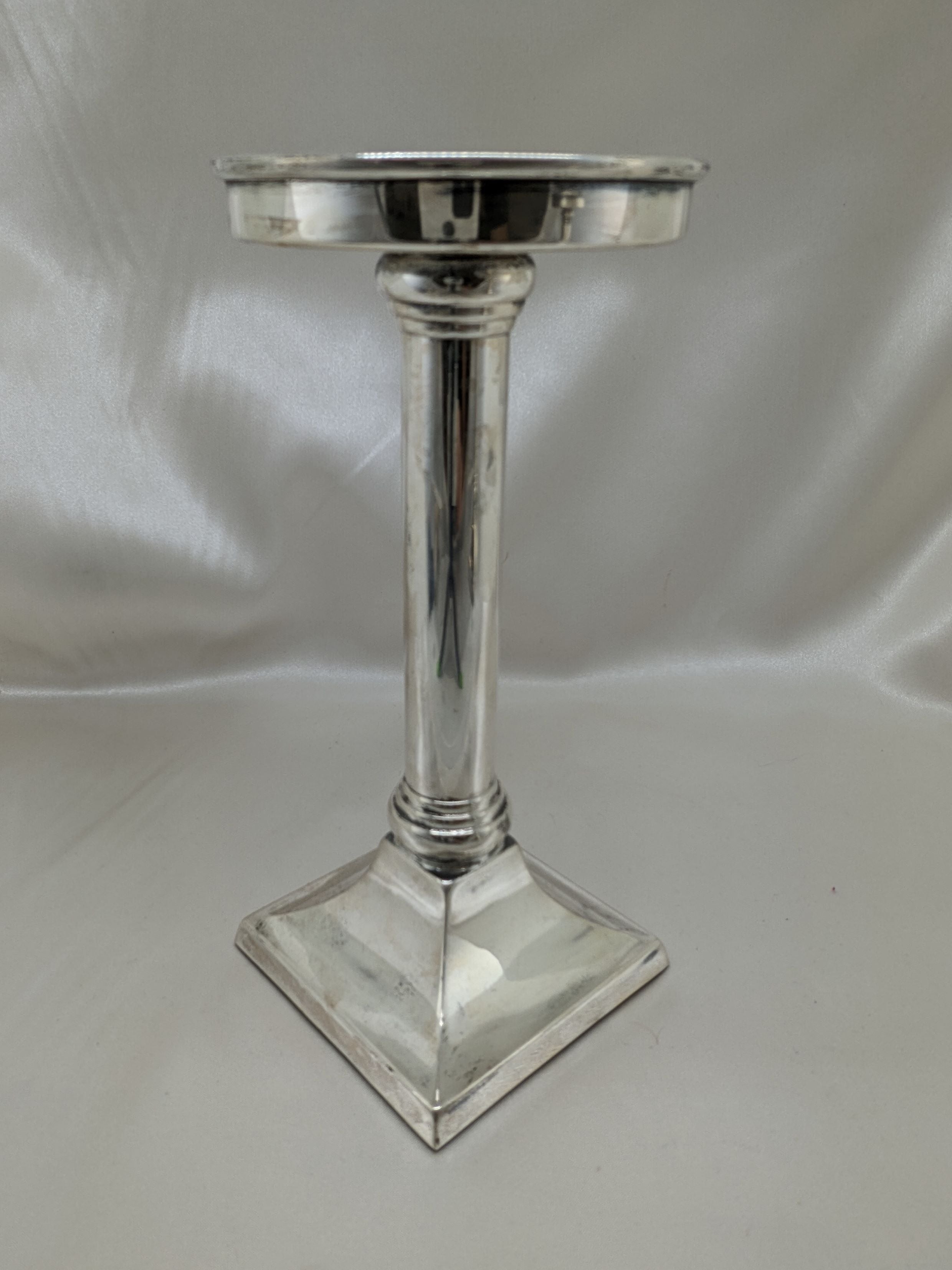 Light Slate Gray Set of 2 Candle Stick Holders Sterling Silver Weighted Decorative