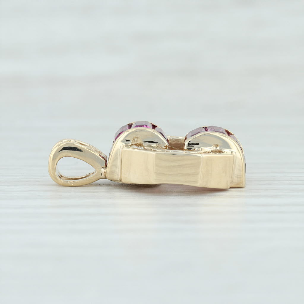 Light Gray 1.84 Garnet & Diamond Pendant 14k Yellow Gold Circle Statement