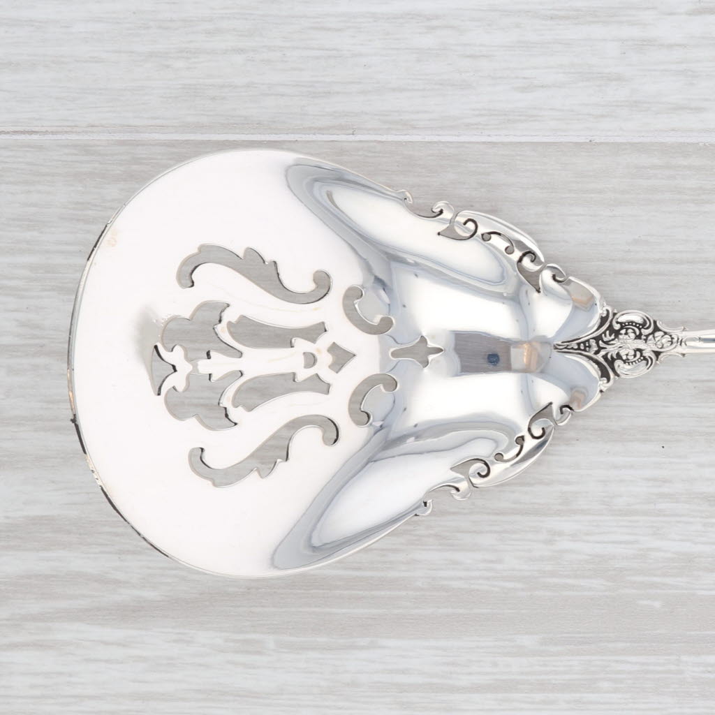 Light Gray Wallace Grande Baroque Bon Bon Spoons Set of 11 Sterling Silver Pierced Bowl