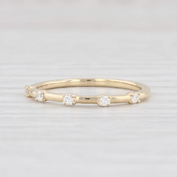 Light Gray New Diamond Band 14k Yellow Gold Size 6.5 Wedding Stackable Ring