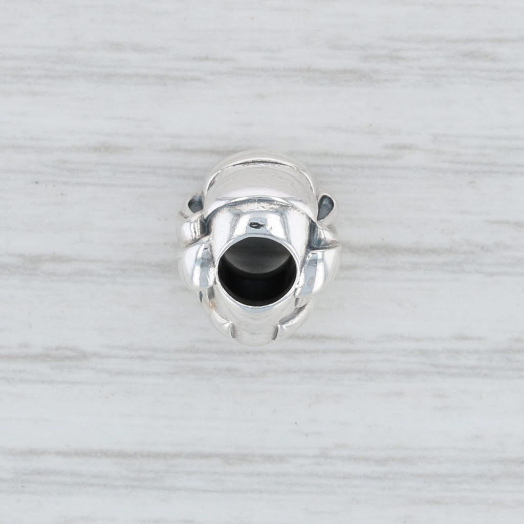 Light Gray New Authentic Pandora Brilliant Heart Bow Charm 797303 Sterling Silver Bead