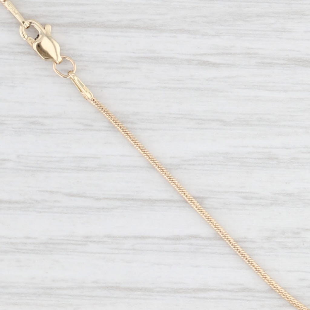 Light Gray Diamond Dog Pendant Necklace 10k Yellow Gold 18" Snake Chain