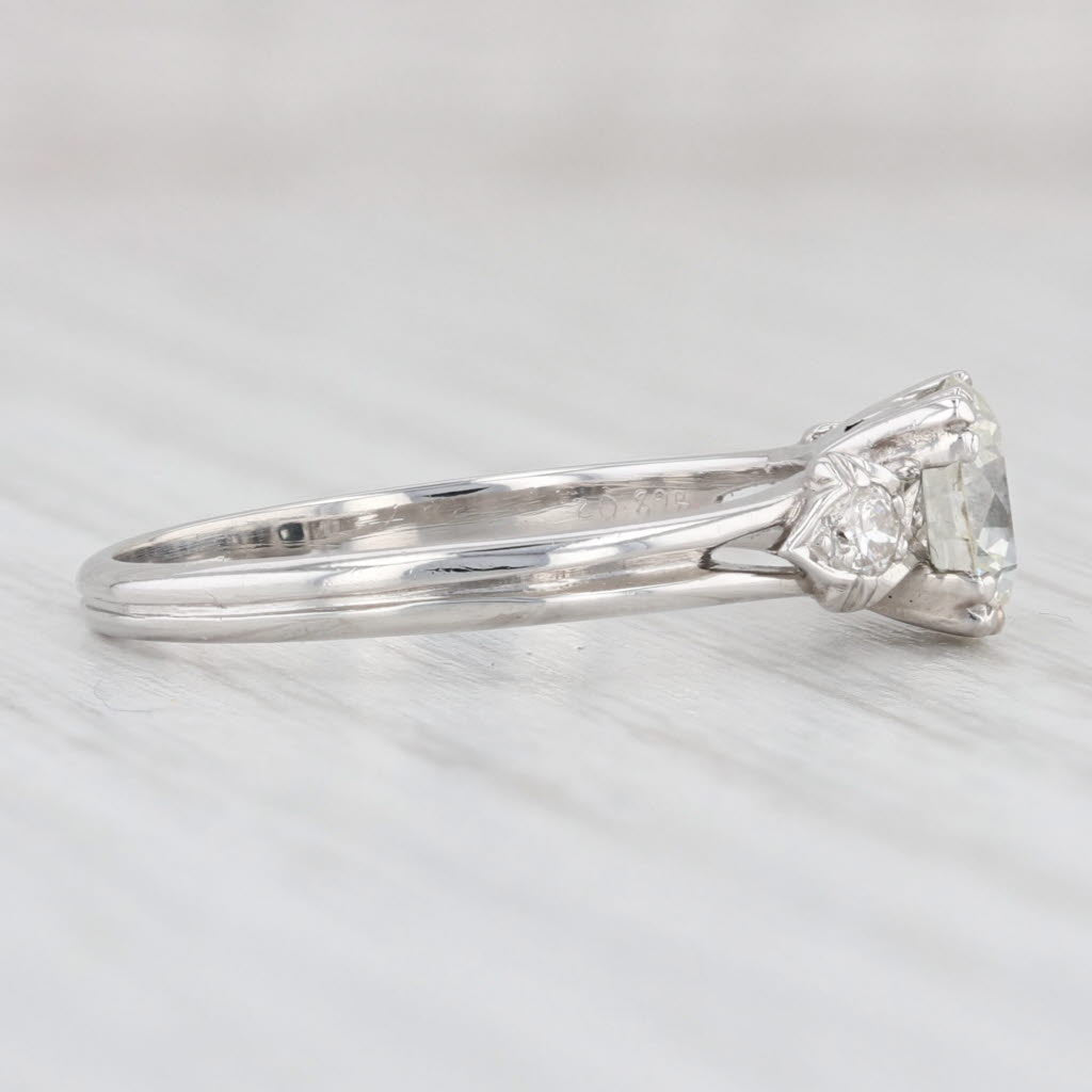 Light Gray Vintage 0.97ctw VS Round Diamond Engagement Ring Platinum Size 6.25 GIA
