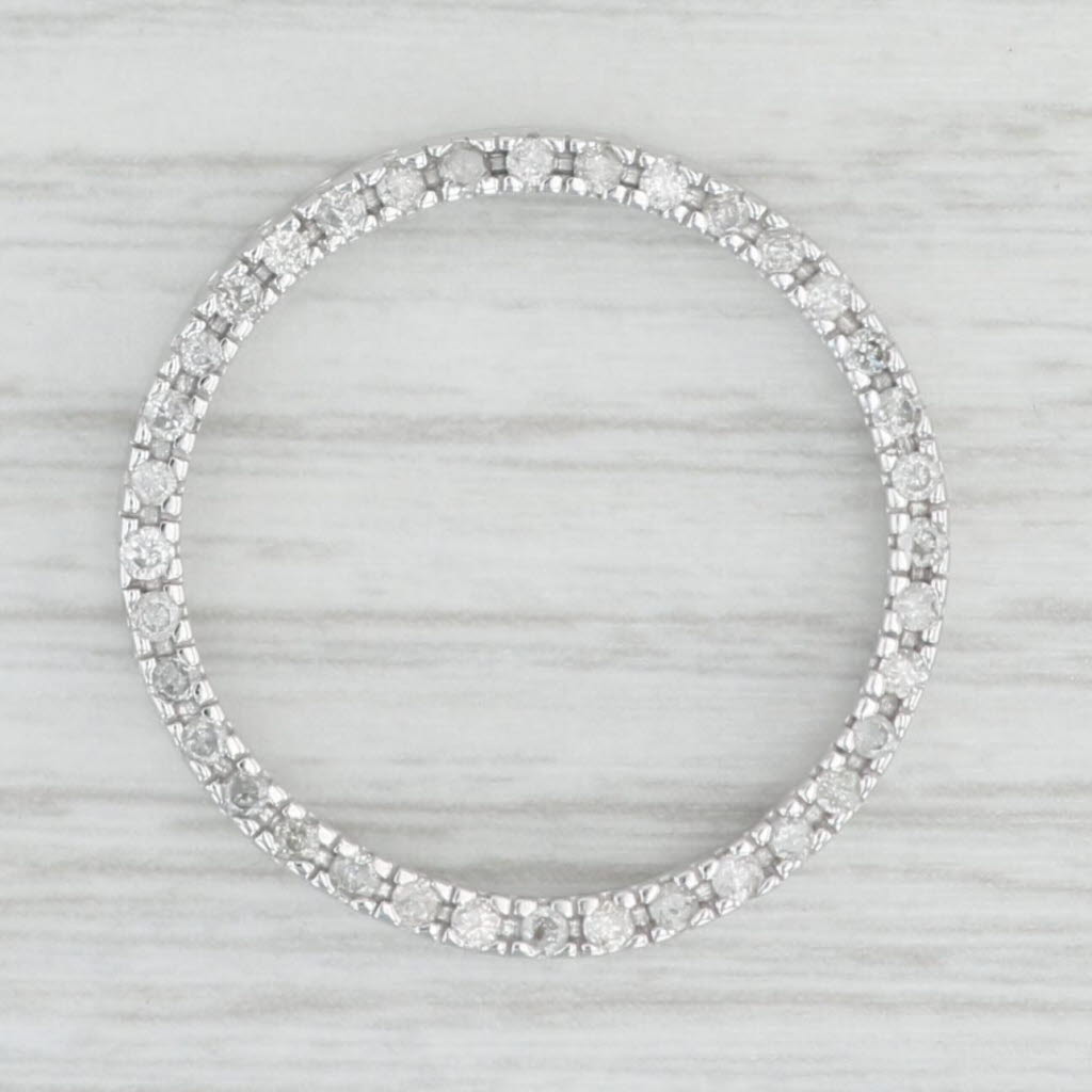 Light Gray 0.48ctw Diamond Eternity Circle Pendant 14k White Gold Floating