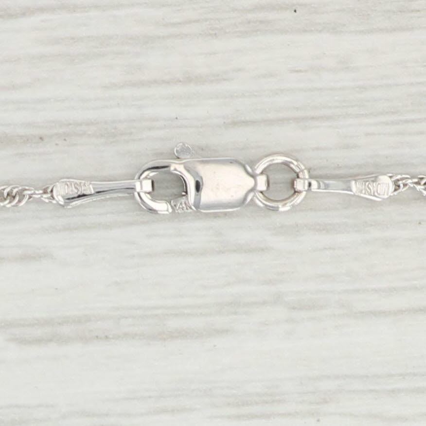 Light Gray New 1.59ctw Garnet Diamond Pendant Necklace 14k White Gold 18” Rope Chain