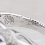 Light Gray 9.82ctw Lab Created Sapphire Diamond Topaz Ring 18k White Gold Size 8 Cocktail