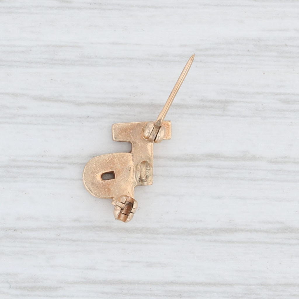 Light Gray Tau Rho Chapter Guard Pin 10k Gold Pearls Fraternity Sorority Greek Letters