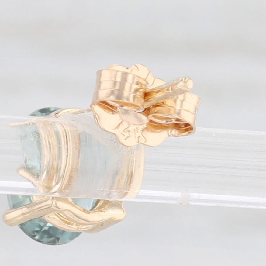 Light Gray New 2.20ctw Oval Sapphire Stud Earrings 14k Yellow Gold September Birthstone