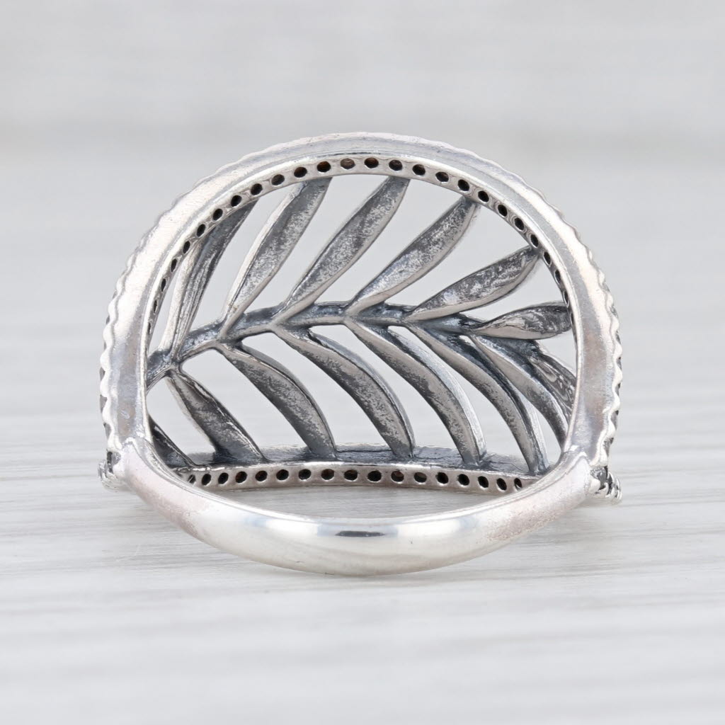 Light Gray New Authentic Pandora Tropical Palm Leaf Ring Sterling Silver 190952CZ Size 50 5