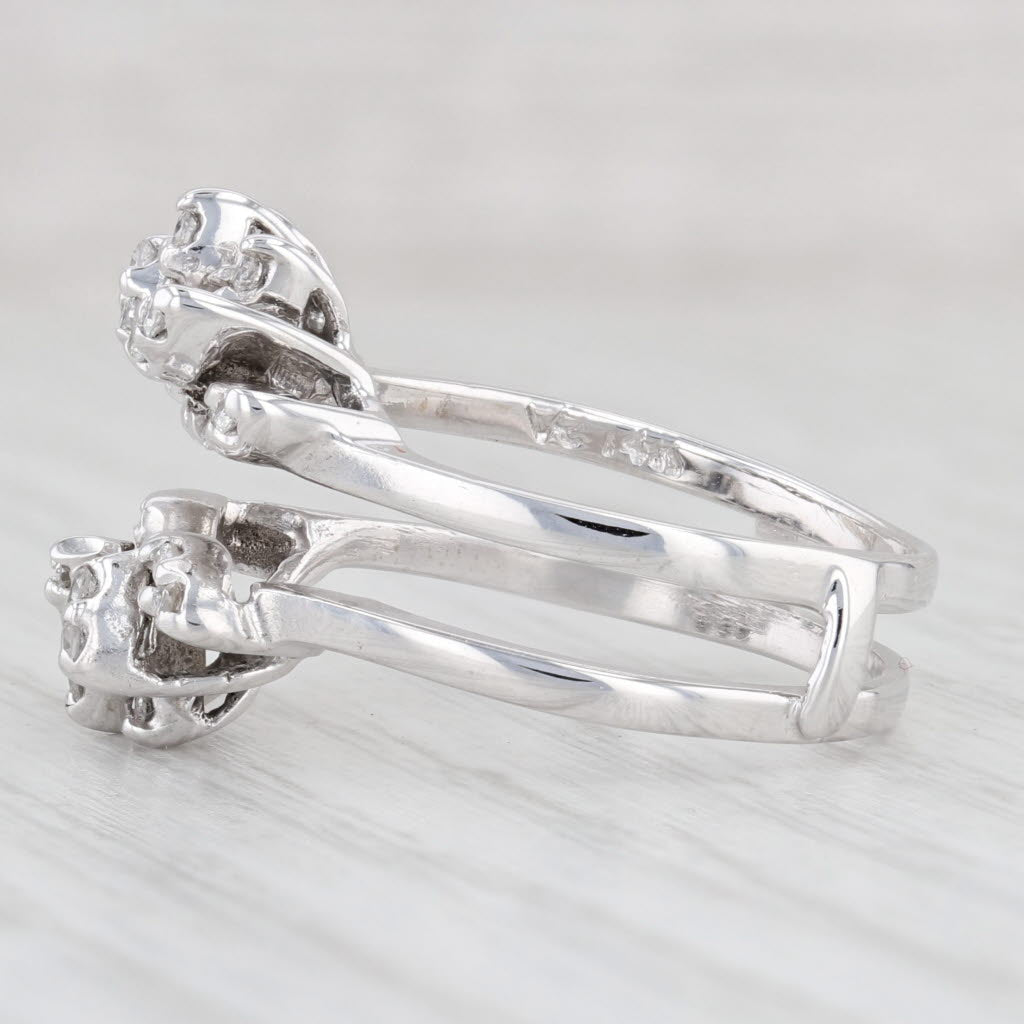 Light Gray 0.35ctw Diamond Ring Guard Jacket Wrap 14k White Gold Size 8