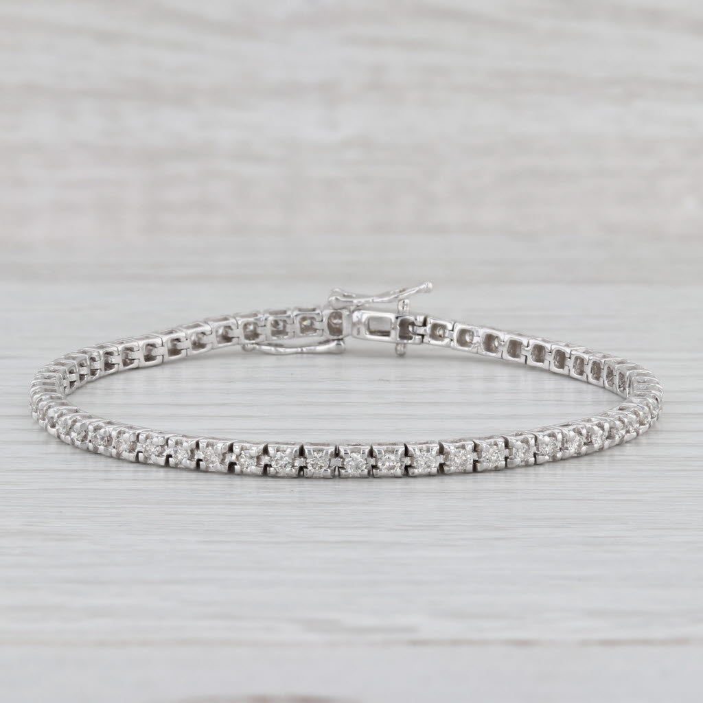 Light Gray New 1.70ctw Diamond Tennis Bracelet 14k White Gold 7.25" 3.2mm