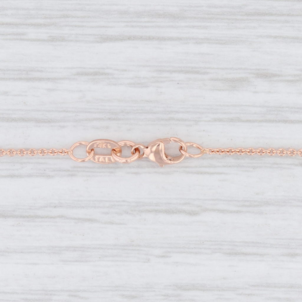 Light Gray New Round Cable Chain Necklace 14k Rose Gold 1mm Lobster Clasp 16-18" Adjustable
