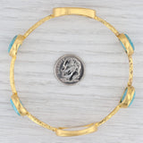 Light Gray New Nina Nguyen Turquoise Moonstone Bangle Bracelet Sterling Silver 22k Gold 8"