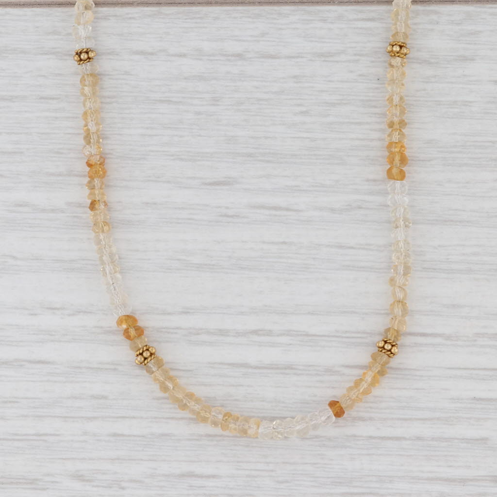 Light Gray New Nina Nguyen Crystal Citrine Bead Necklace Sterling Gold Vermeil Adjustable