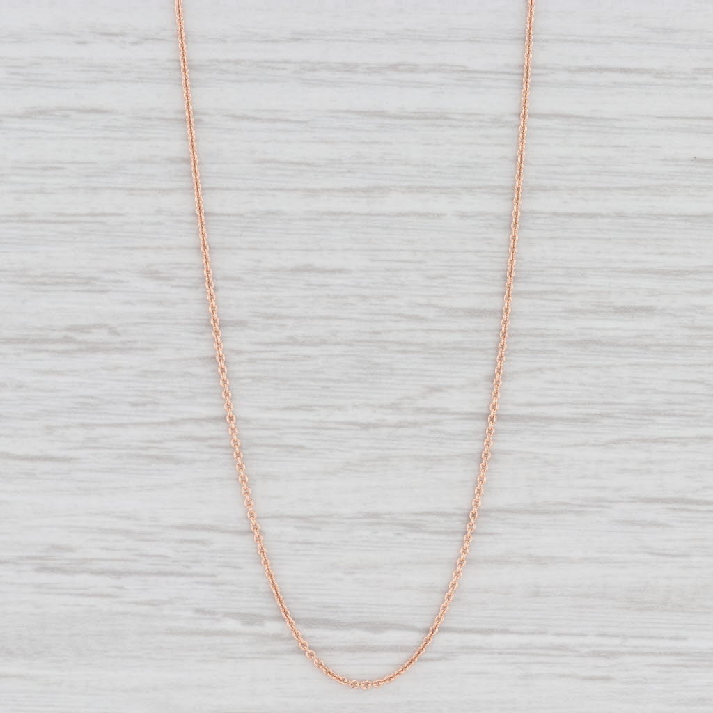 Light Gray New Round Cable Chain Necklace 14k Rose Gold Lobster Clasp 16" 1mm
