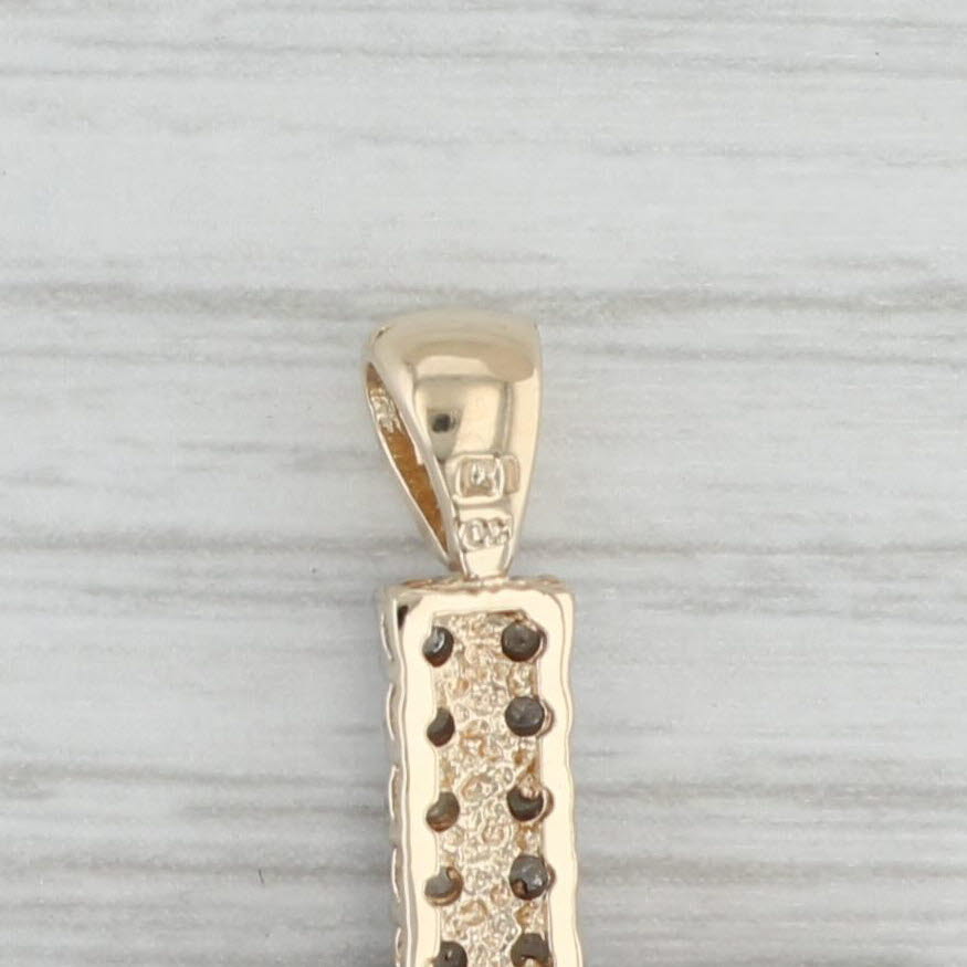 Light Gray 0.67ctw Diamond Large Cross Pendant 10k Yellow White Gold