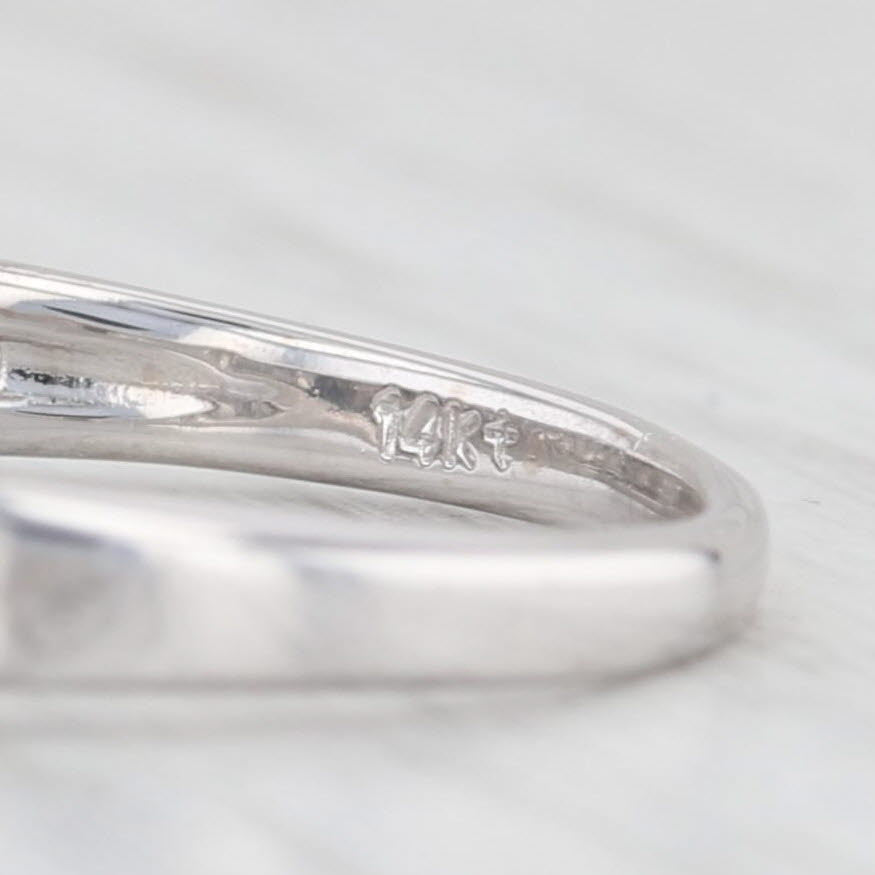 Light Gray 1.12ctw Princess Diamond Engagement Ring 14k White Gold Size 5 Diamond Bridge