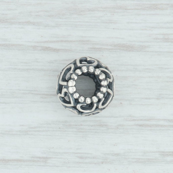 Light Gray New Authentic Pandora Open Your Heart Charm 790964 Sterling Silver Bead