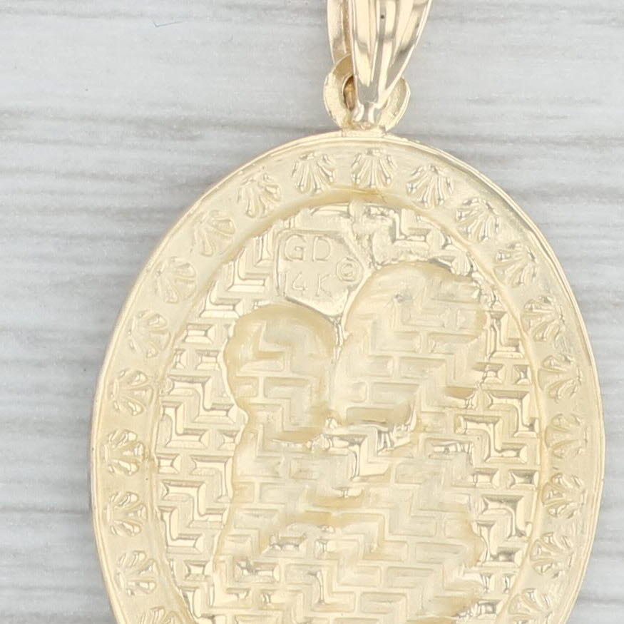 Light Gray Mother Holding Child Pendant 14k Yellow White Gold Gift Keepsake