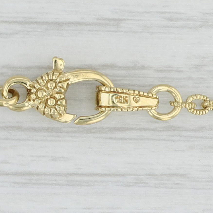 Light Gray Judith Ripka Pink Topaz Pearl Station Necklace 18k Yellow Gold Cable Chain 16.5"