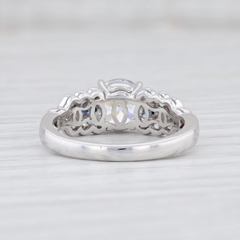 Light Gray New Beverley K Semi Mount Engagement Ring Diamond Sapphire 18k Gold Size 6.5