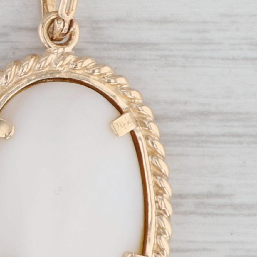 Light Gray Oval Mabe Pearl Enhancer Pendant 14k Yellow Gold