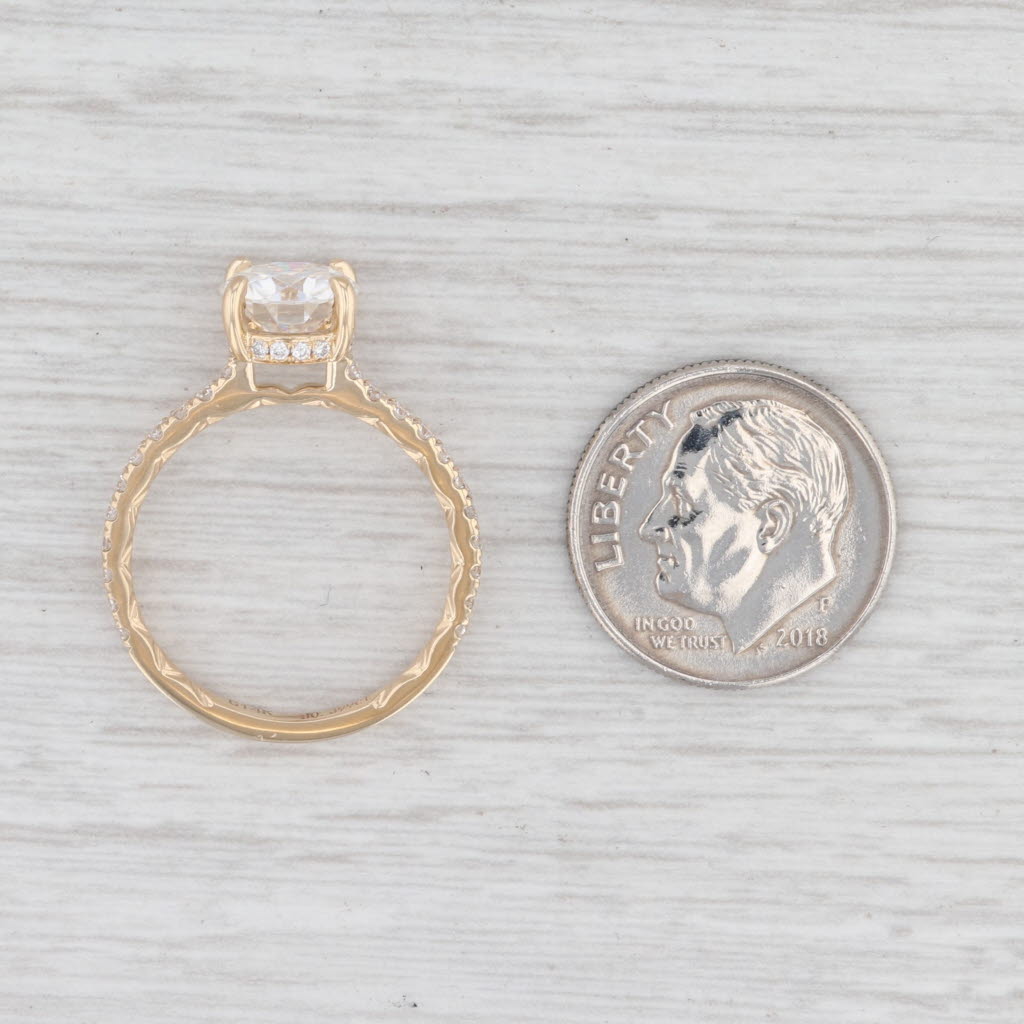 Light Gray New 1.8ctw Moissanite Diamond Halo Round Semi Mount Engagement Ring 14k Gold