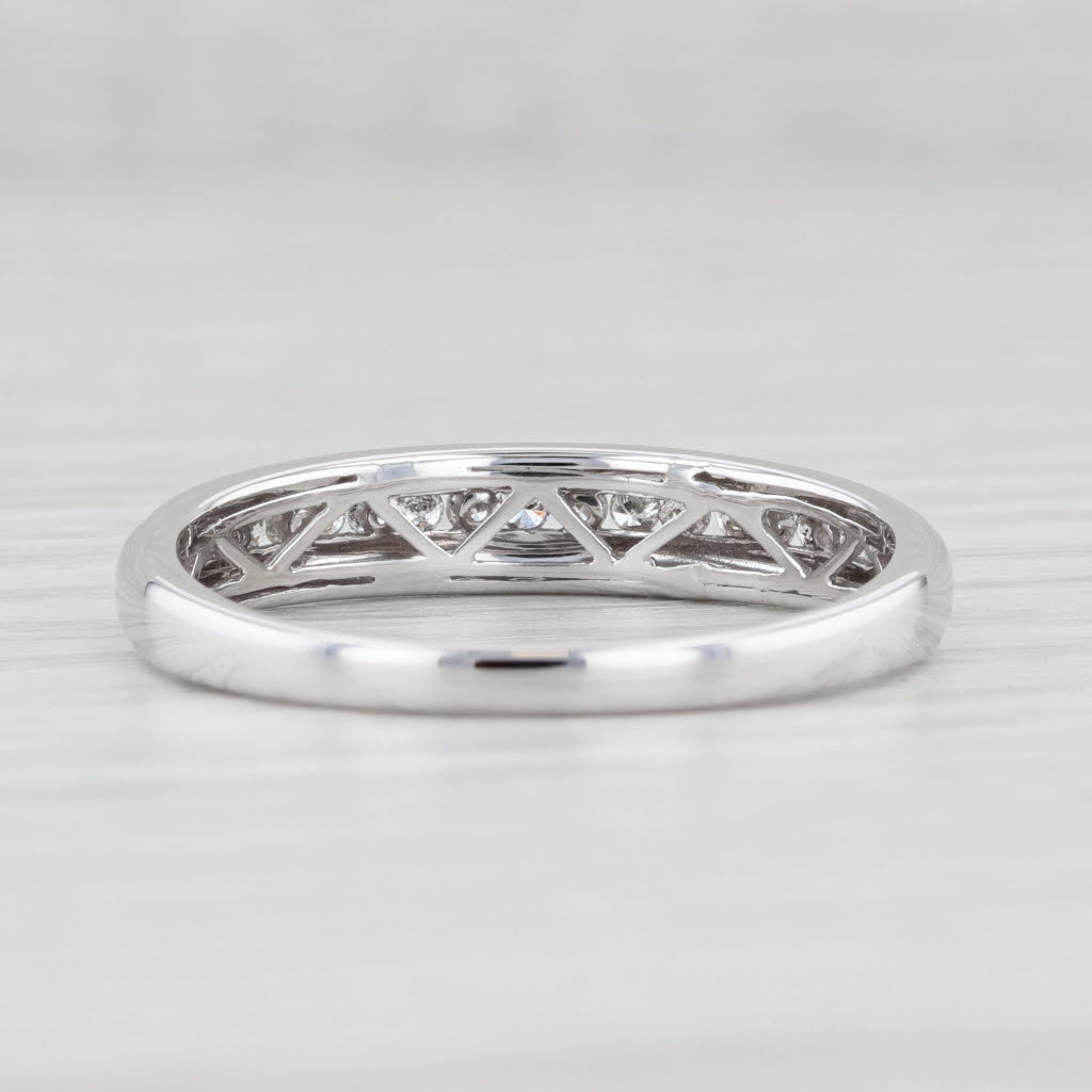 Light Gray 0.25ctw Diamond Men’s Wedding Band 14k White Gold Ring Size 11.5