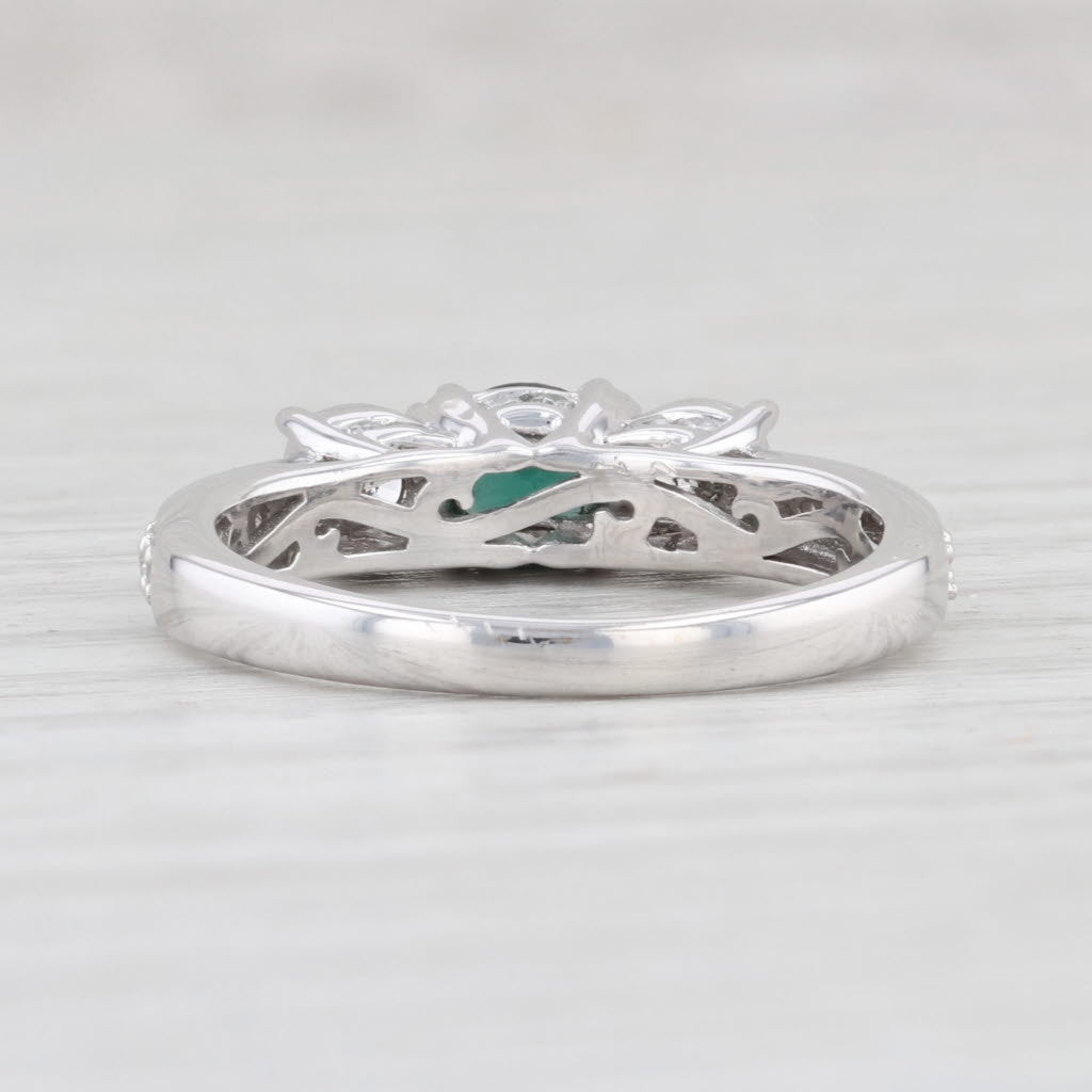 Light Gray Garnet Green Glass Doublet Ring 14k White Gold Size 7 Engagement