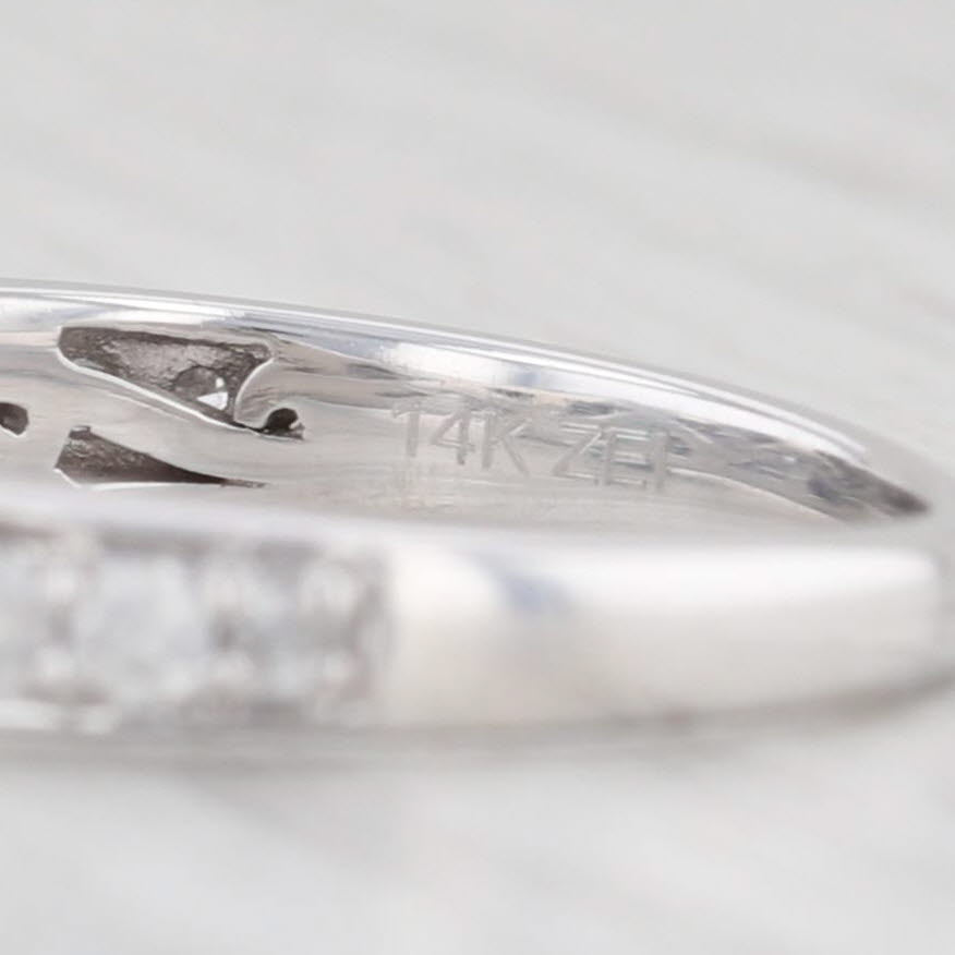 Light Gray Garnet Green Glass Doublet Ring 14k White Gold Size 7 Engagement