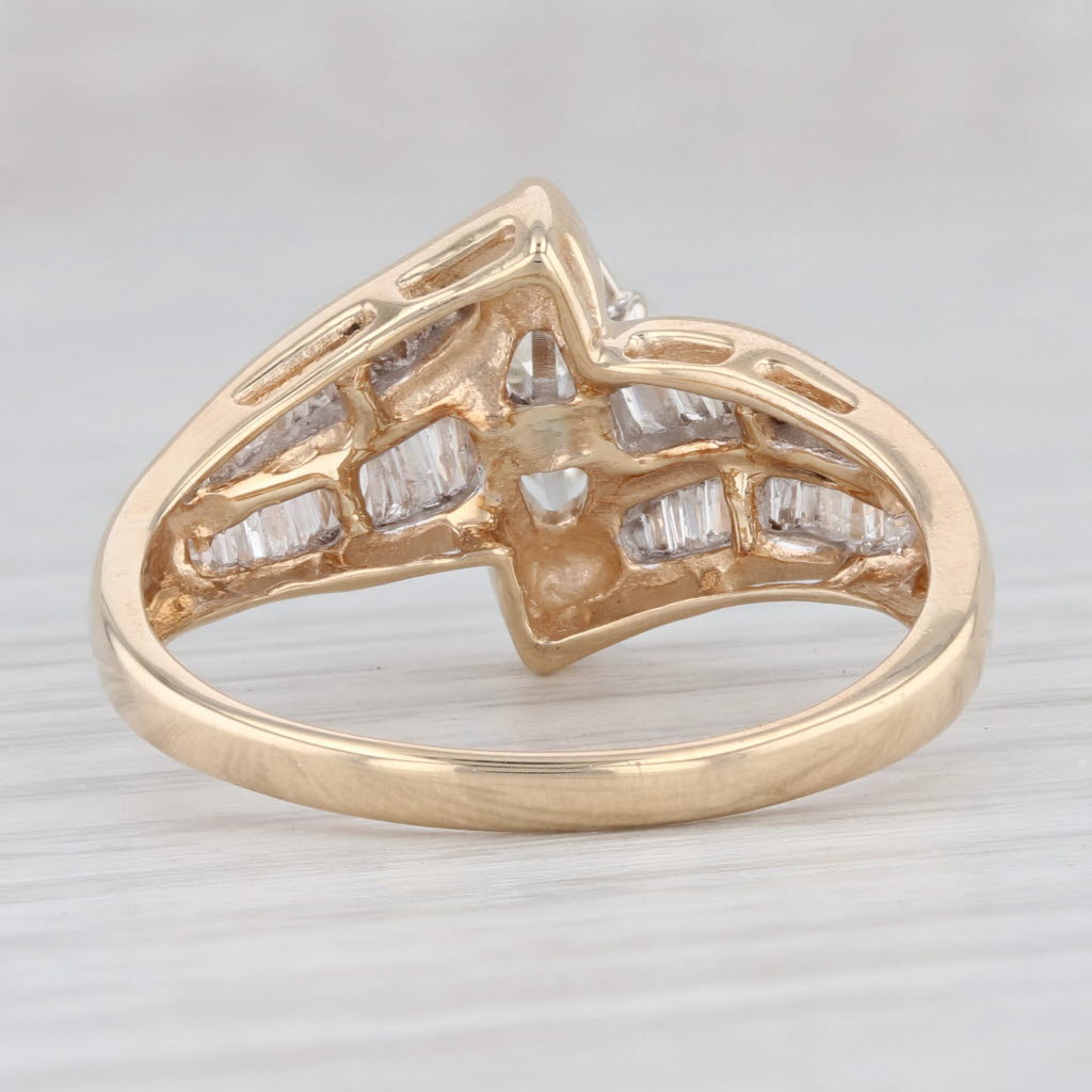 Light Gray 0.86ctw Marquise Diamond Engagement Ring 14k Yellow Gold Size 10.5